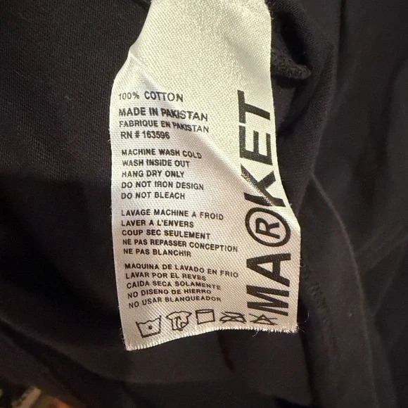 Market Blackwash Peace Bear Mens T shirt Large - Picture 6 of 6